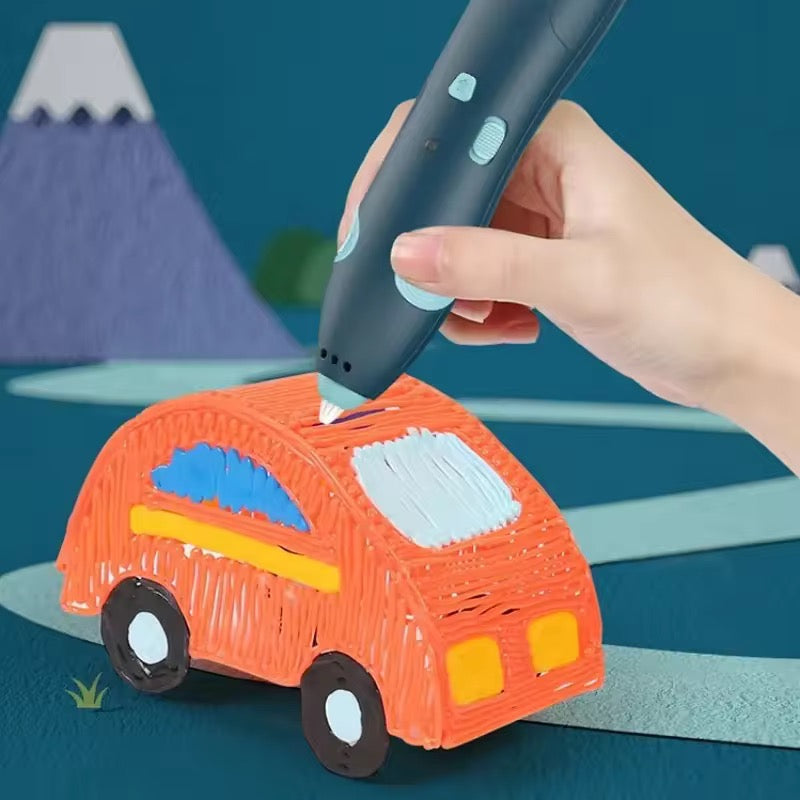 3D Drawing pen with 3 wires & Multiple Drawing cards