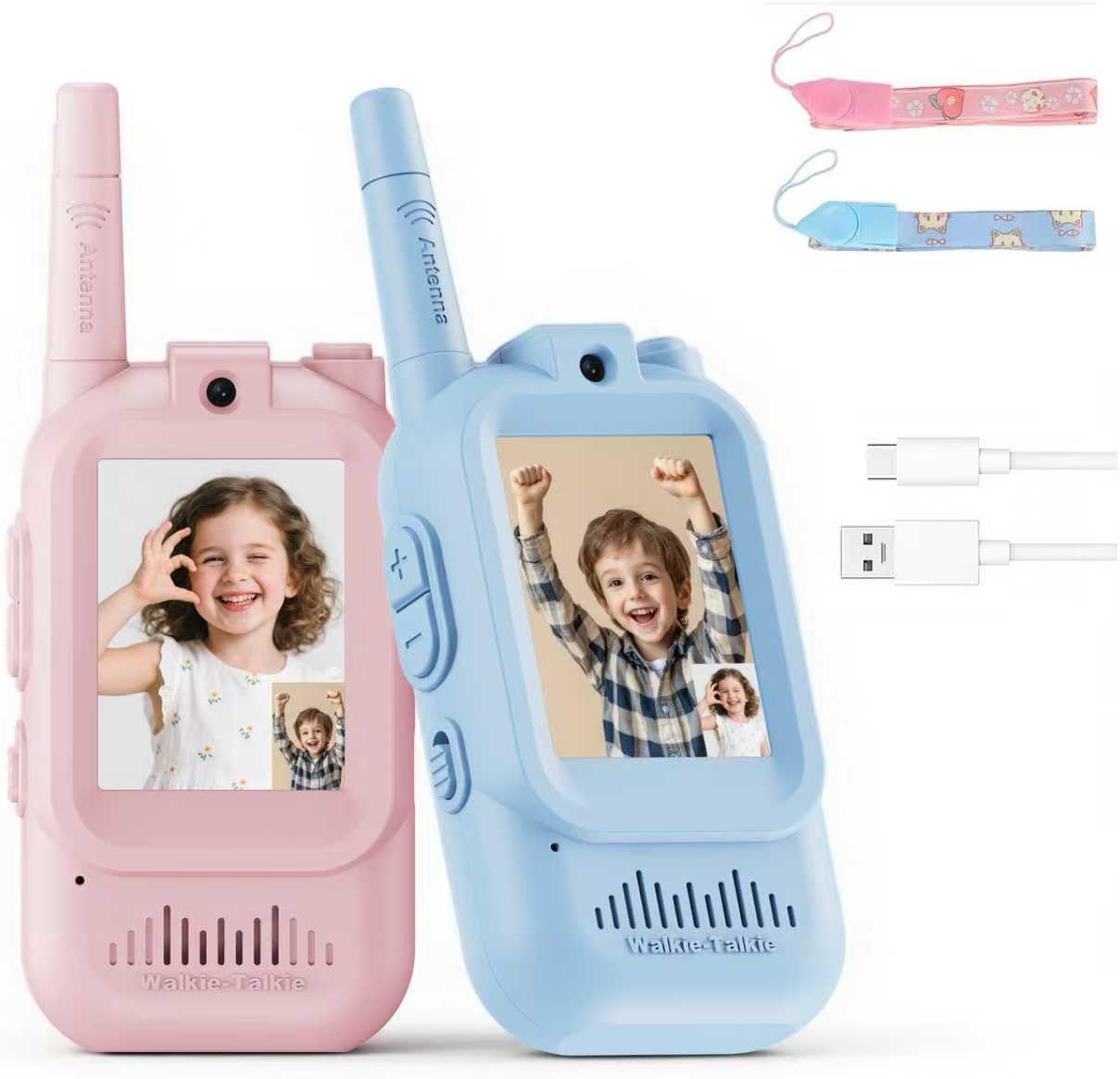 Rechargeable Video Walkie Talkie for Kids  for Kids – Two-Way Video & Voice Communication Set