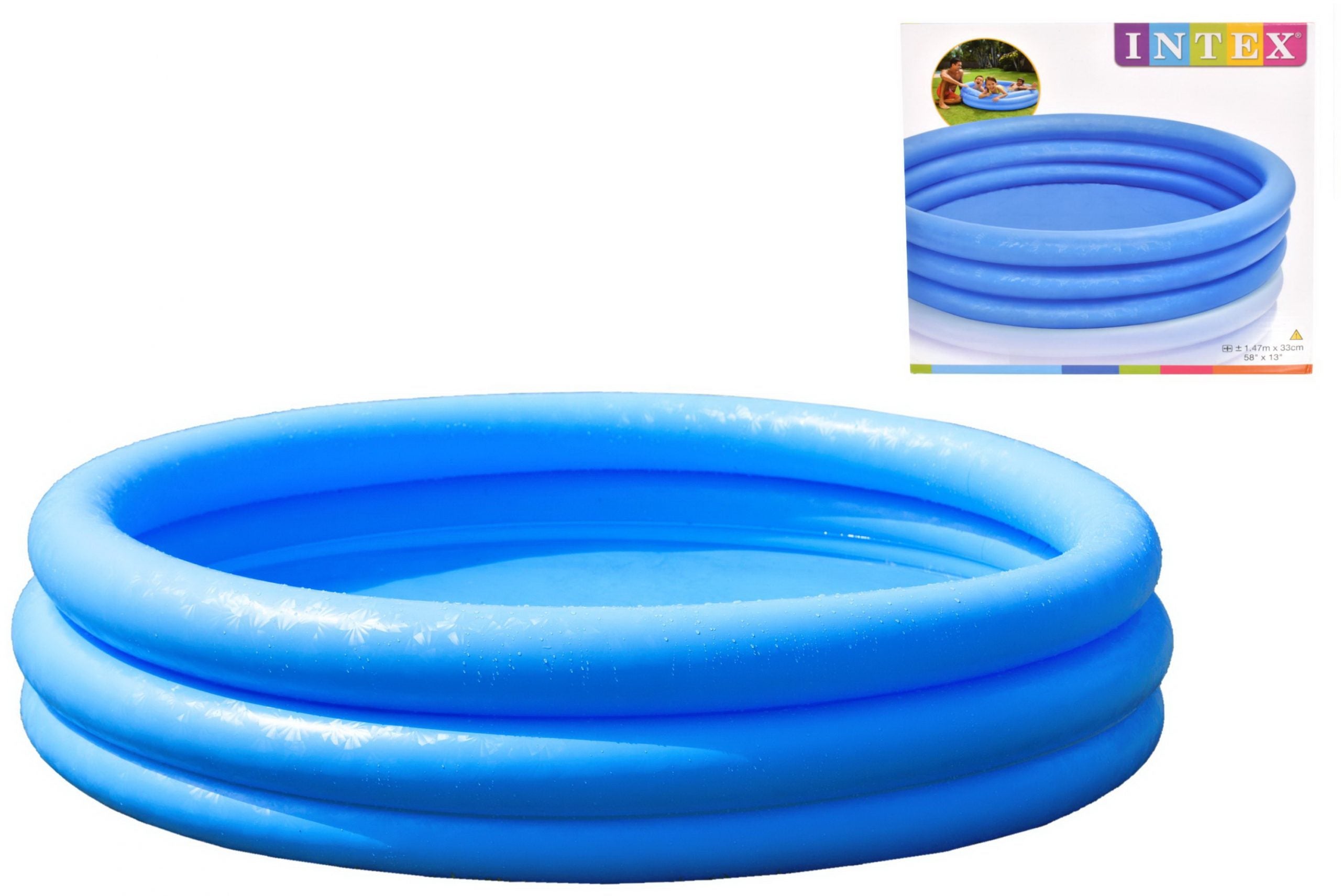 INTEX Crystal Blue Pool (58" x 13") – Classic Large Splash Pool for Kids