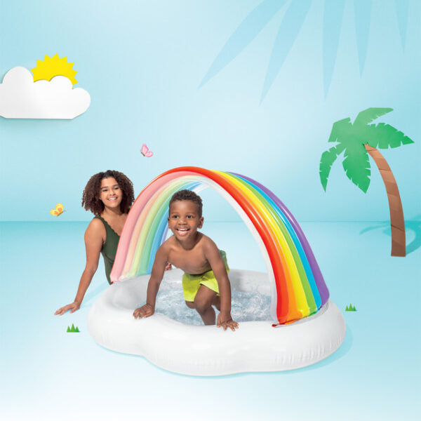 INTEX Rainbow Pool (56" x 47" x 35") – Cute Canopy Baby Splash Pool