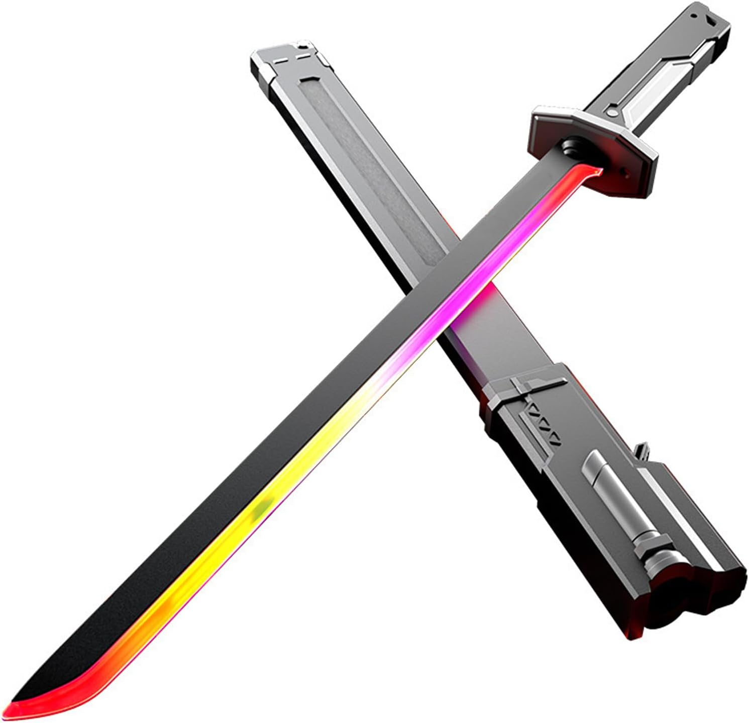 Denash Spark Sword, 30.7" Spark Blade with Flashing Multi Color Lights and Sound, Portable Light Up Sword with Sheath for Cosplay and Display