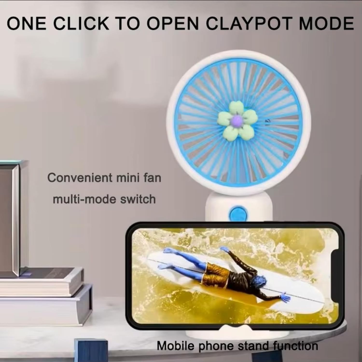 Small Handheld Fan, Personal Mini Fan, USB Rechargeable, Portable & Quiet Cooling Device, Pocket-Sized Hand Fan for Women, Kids, Girls, Men, Lightweight Travel Fan for Office - Random Color -1FFF