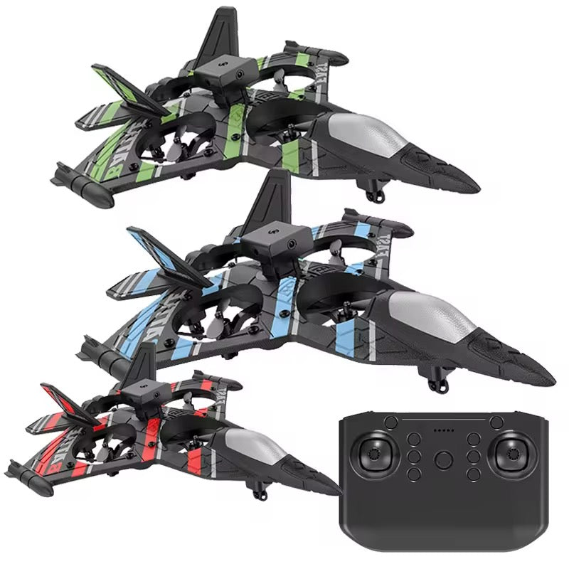 RC Fighter Jet Drone Stunt Plane Aircraft with Lights & 360° Flip