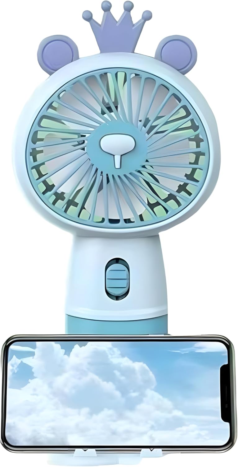 Portable Fan for Kids, Air Cooler Mini Rechargeable Handheld Fan, Child Friendly, Lightweight, Blue - Compact, Safe, and Durable Cooling Solution for Home, School, Travel - Pocket Fan
