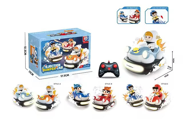 Fun Educational Remote Control Fighting Robot Battle Bumper Car Set – 2 Player Action Game with Music