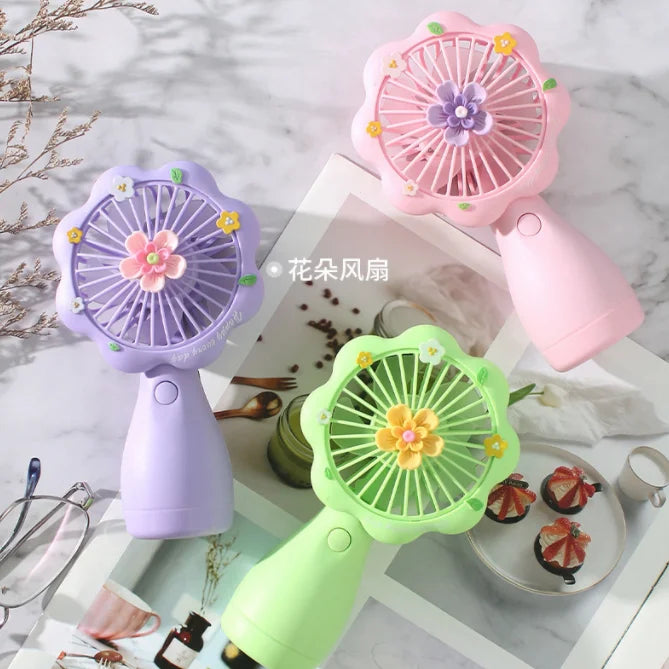 Handheld Desktop Portable Cute Flower Butterfly Shape USB Rechargeable  Mini Lash Dryer Blower Fan for Eyelash Extension