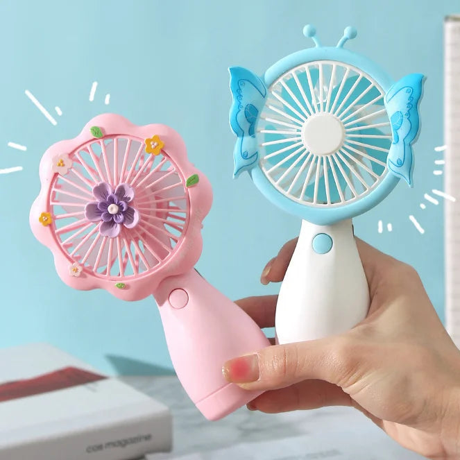 Handheld Desktop Portable Cute Flower Butterfly Shape USB Rechargeable  Mini Lash Dryer Blower Fan for Eyelash Extension