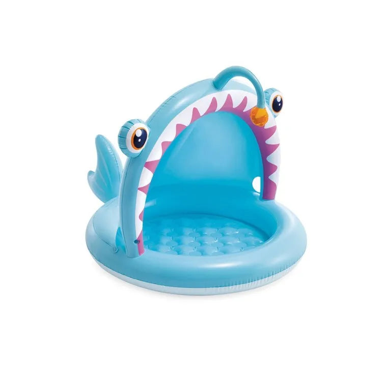 INTEX Baby Fish Pool (50" x 40" x 34") – Fun Shaded Splash Pool for Toddlers