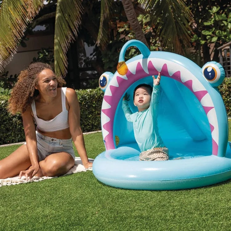INTEX Baby Fish Pool (50" x 40" x 34") – Fun Shaded Splash Pool for Toddlers