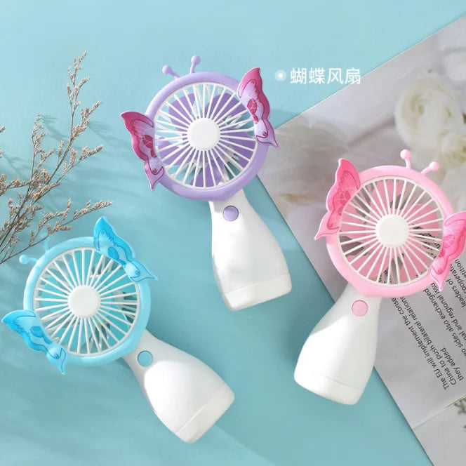 Handheld Desktop Portable Cute Flower Butterfly Shape USB Rechargeable  Mini Lash Dryer Blower Fan for Eyelash Extension