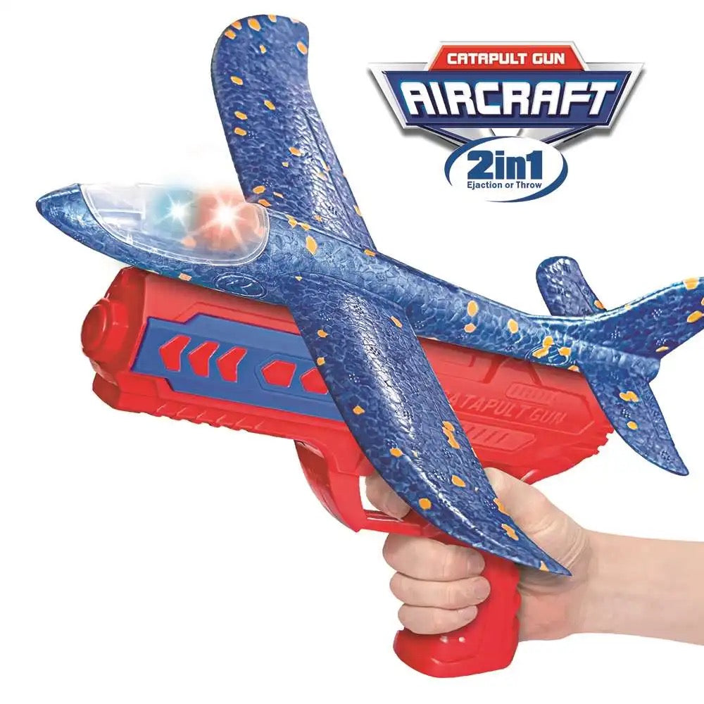 2 in 1 EPP Foam Airplane Launcher - Outdoor Glider Toy for Kids
