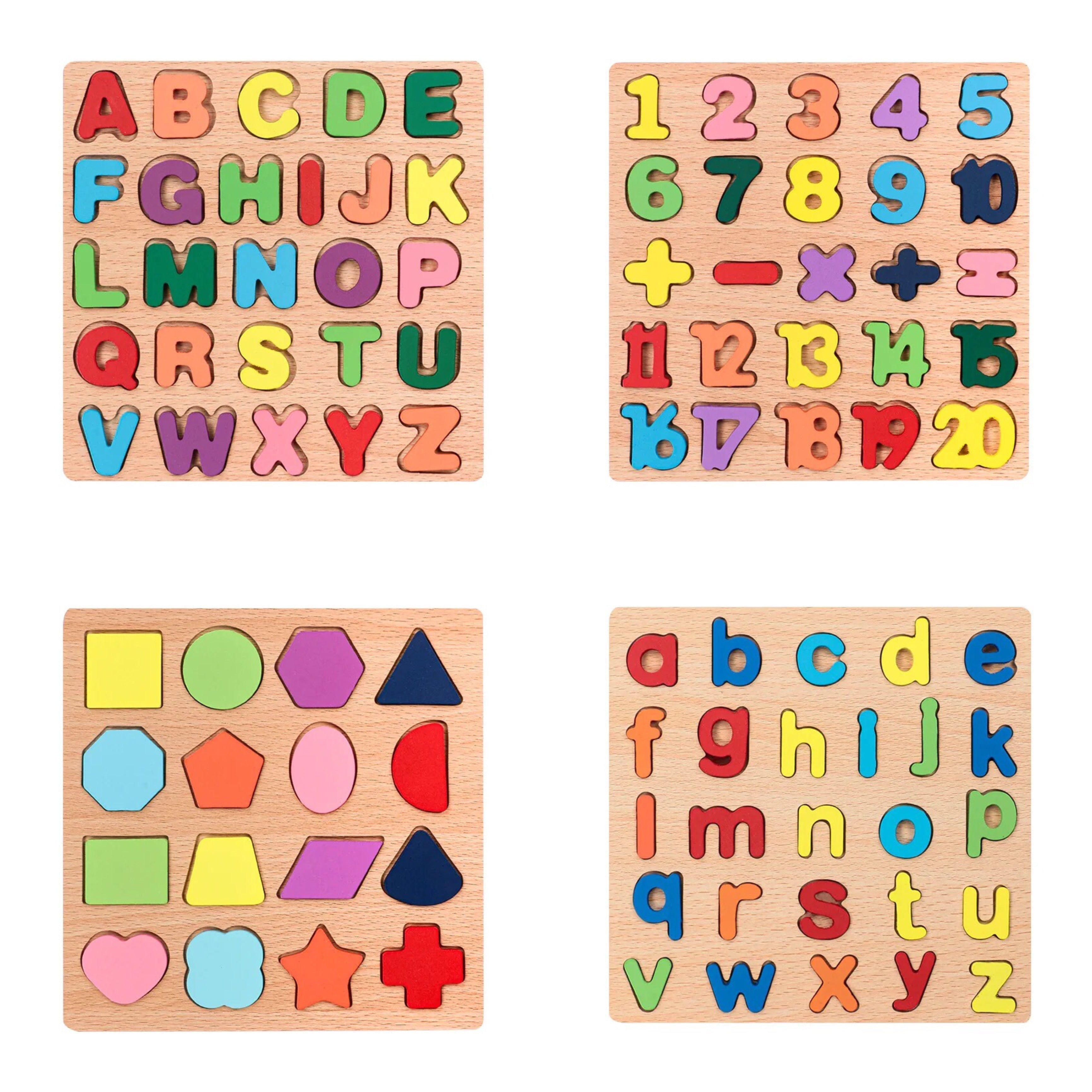 Wooden Shapes for Kids - Early Development Set (16 Shapes)