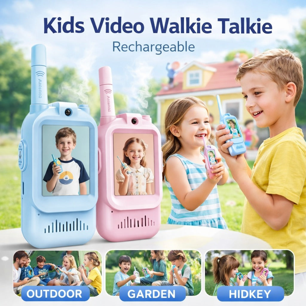 Rechargeable Video Walkie Talkie for Kids  for Kids – Two-Way Video & Voice Communication Set