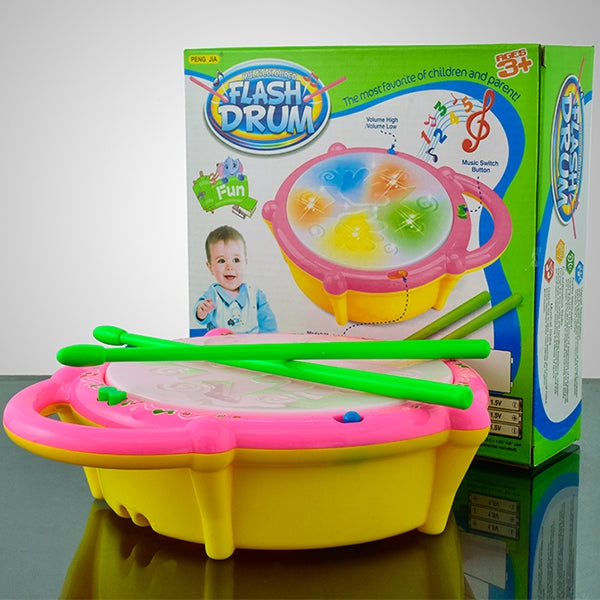 Flash Drum Toy for Kids – Interactive Musical Drum with Lights, Sounds, 3 Game Modes &amp; Volume Control