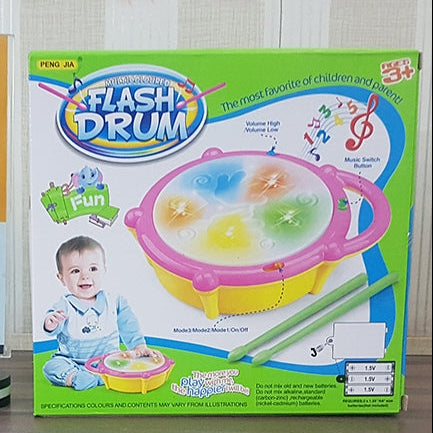 Flash Drum Toy for Kids – Interactive Musical Drum with Lights, Sounds, 3 Game Modes &amp; Volume Control